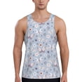 thumbnail image 1 of Fotbe Blue Butterfly Pattern Men's Quick Dry Workout Tank Top Gym Muscle Tee Fitness Bodybuilding Sleeveless T Shirt Breathable Workout Shirt-Large, 1 of 9