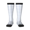 thumbnail image 1 of Fotbe Blue Checkboard print Women's Men's Novelty Crew Socks Cotton Socks Knee High Socks for Walking,Running,Nurses,Pregnancy, 1 of 1