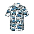 thumbnail image 1 of Fotbe Blue Excavator Hawaiian Shirt for Men Unisex Summer Beach Casual Short Sleeve Cotton Linen Button Down Shirts-Large, 1 of 9