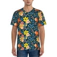 thumbnail image 1 of Fotbe Blue Floral Baseball Jersey Shirt for Men and Women, Casual Short Sleeves Button Down T-Shirt-XX-Large, 1 of 9