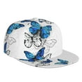 thumbnail image 1 of Fotbe Blue Flying Butterflies Flat Bill Visor Cap Classic Snapback Hat Polyester Foam Trucker Hat Trucker Cap Adjustable Baseball Cap, 1 of 9