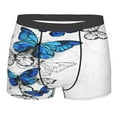 thumbnail image 1 of Fotbe Blue Flying Butterflies Men’s Total Support Pouch Boxer Briefs, X-Temp Cooling, Moisture-Wicking Underwear, Regular, Long-leg and Trunk-Medium, 1 of 9