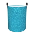 thumbnail image 1 of Fotbe Blue Glitter Laundry Basket with Handles, Waterproof Large Laundry Hamper, Wash Bag for Corner Dorm, Rolling Laundry Basket with Handles-Small, 1 of 8