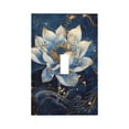 thumbnail image 1 of Fotbe Blue Golden Dream Lotus Print Duplex Receptacle Wall Plate, 1-Gang 5.0" x3.0" Wall Outlet Covers, Dual Outlet Faceplates Covers, Color-matched Screws Included-Style T, 1 of 6