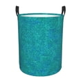 thumbnail image 1 of Fotbe Blue Green Glitter Laundry Basket with Handles, Waterproof Large Laundry Hamper, Wash Bag for Corner Dorm, Rolling Laundry Basket with Handles-Small, 1 of 8