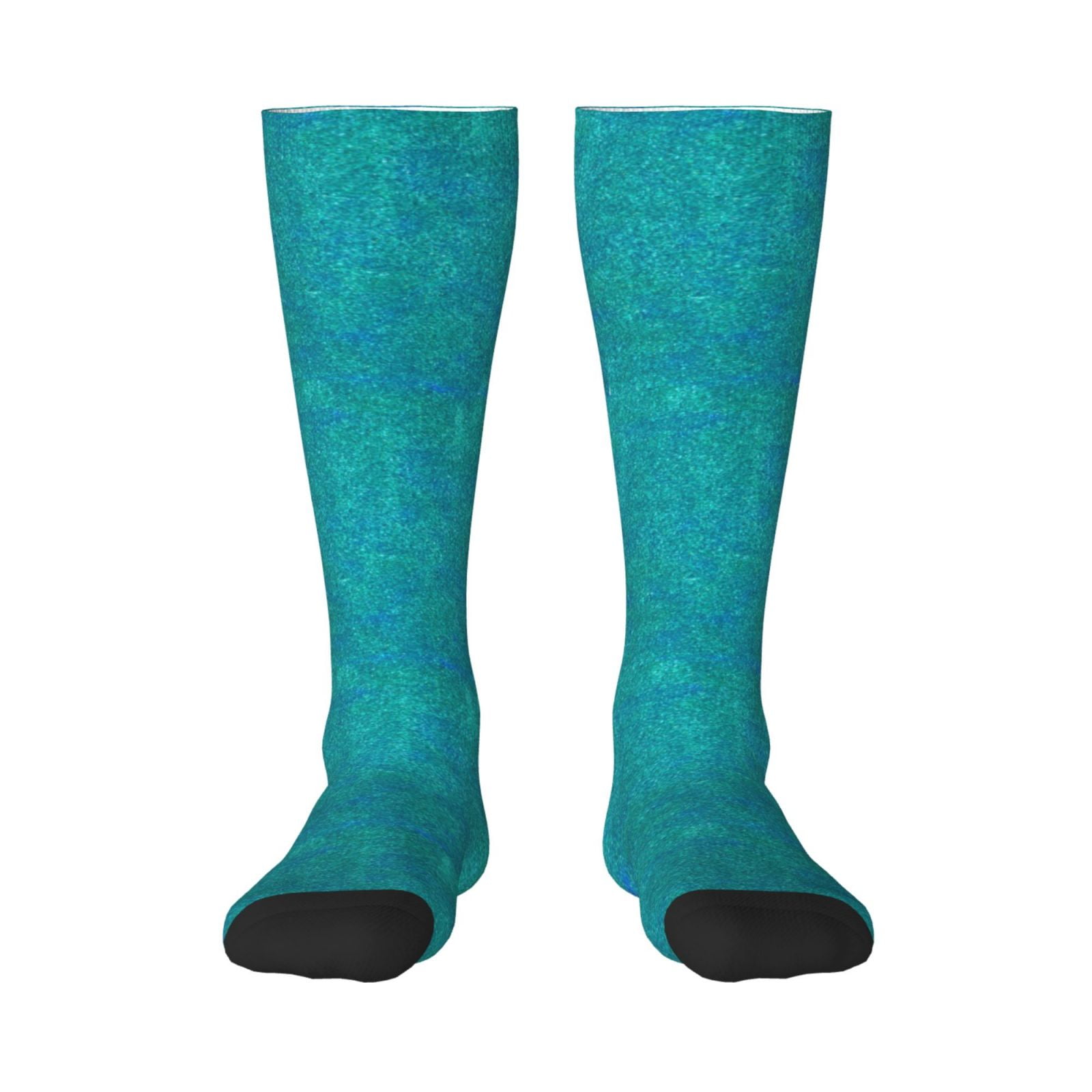 Fotbe Blue Green Glitter print Women's Men's Novelty Crew Socks Cotton ...