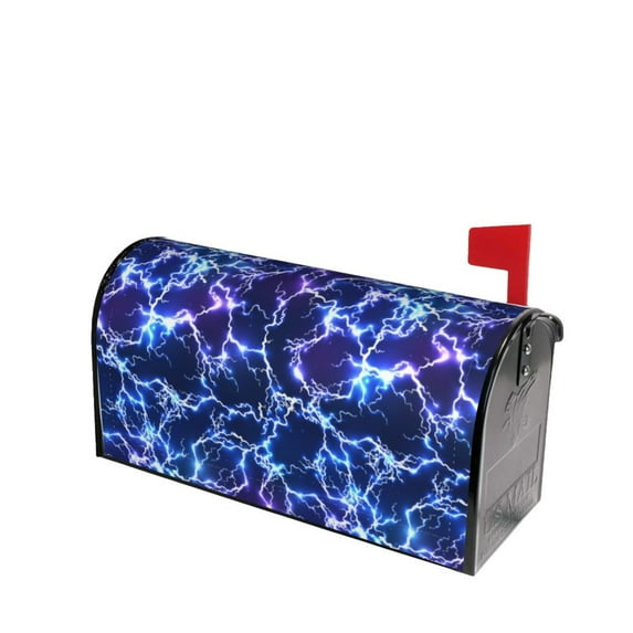 Fotbe Blue Lightning1 Mailbox Covers Post Letter Box Cover Garden Decor Standard Size-25.5x21 in