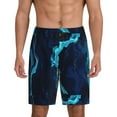 thumbnail image 1 of Fotbe Blue Marble And Gold Pajama Shorts for Men, Men's Pajama Bottoms, Sleepwear,Short Pajama Pants-XX-Large, 1 of 9