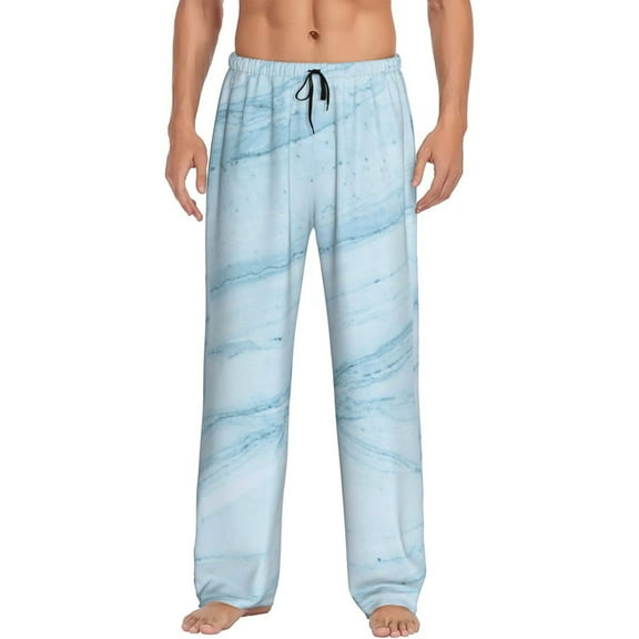 Fotbe Blue Marble Men's Pajama Pants,Sleepwear Pants,Pj Bottoms Drawstring And Pockets-Small