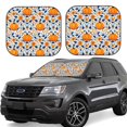 thumbnail image 1 of Fotbe Blue Orange Pumpkin fall 2-Piece Car Windshield Sun Shade | Sun Blocker for Car Windshield | Foldable Automotive Interior Accessories for Sun Protection-Small, 1 of 7