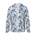 thumbnail image 1 of Fotbe Blue Paisley Men's Women's UPF 50+ Sun Protection Jacket Hooded Cooling Shirt with Pockets Hiking Outdoor Performance-Medium, 1 of 8