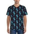 thumbnail image 1 of Fotbe Blue Seahorse Baseball Jersey Shirt for Men and Women, Casual Short Sleeves Button Down T-Shirt-Medium, 1 of 9