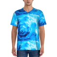 thumbnail image 1 of Fotbe Blue Shell Baseball Jersey Shirt for Men and Women, Casual Short Sleeves Button Down T-Shirt-Small, 1 of 9