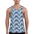 thumbnail image 1 of Fotbe Blue Shells Pattern Men's Quick Dry Workout Tank Top Gym Muscle Tee Fitness Bodybuilding Sleeveless T Shirt Breathable Workout Shirt-4X-Large, 1 of 9