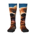 thumbnail image 1 of Fotbe Blue Sky Cute Dog print Women's Men's Novelty Crew Socks Cotton Socks Knee High Socks for Walking,Running,Nurses,Pregnancy, 1 of 8