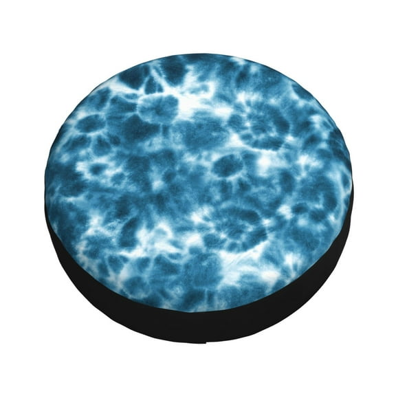 Fotbe Blue Tie Dye Spare Tire Cover Thickening Universal Fit for Jeep, Trailer, RV, SUV, Truck, Tough Tire Wheel Soft Cover-14 inch