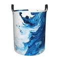 thumbnail image 1 of Fotbe Blue White Fluid Art Pattern Laundry Basket with Handles, Waterproof Large Laundry Hamper, Wash Bag for Corner Dorm, Rolling Laundry Basket with Handles-Medium, 1 of 6