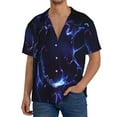 thumbnail image 1 of Fotbe Blue thunder bolt light Print Short Sleeve Button Down Shirts for Men Casual Summer Beach Wrinkle Free Shirt-Medium, 1 of 5