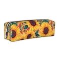 thumbnail image 1 of Fotbe Bohemian Sunflower Pattern Leather Pencil Case, Pencil Pouch with Durable Zipper, Compact and Stylish Organizer for Stationery, Art Supplies, Travel Essentials, 1 of 7