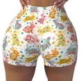 thumbnail image 1 of Fotbe Boho Bunny Seamless Shorts, Womens Workout Shorts High Waist Stretch Booty Short for Gym/Yoga/Running/Biking-Small, 1 of 9