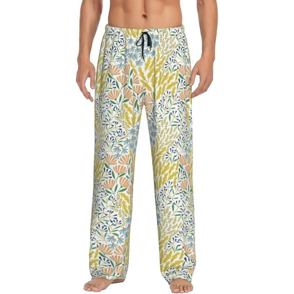 Fotbe Boho Men's Pajama Pants,Sleepwear Pants,Pj Bottoms Drawstring And Pockets-Small