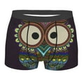 thumbnail image 1 of Fotbe Boho Owl Men’s Total Support Pouch Boxer Briefs, X-Temp Cooling, Moisture-Wicking Underwear, Regular, Long-leg and Trunk-Small, 1 of 9