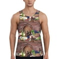 Fotbe Bottle Glass Red Wine Pattern Men's Quick Dry Workout Tank Top