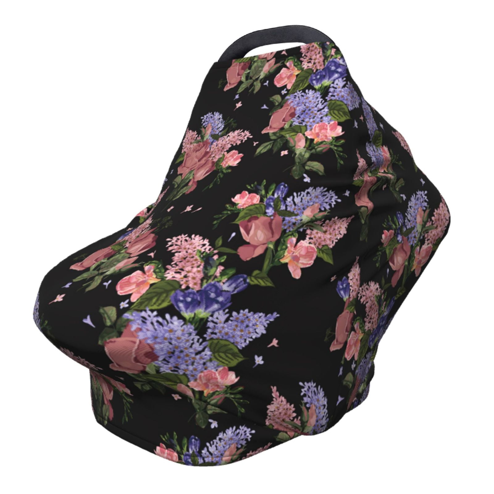 Fotbe Bouquet Pattern Car Seat Covers for Babies, Nursing Breastfeeding Cover Carseat Canopy, Soft Stretchy Carrier Cover