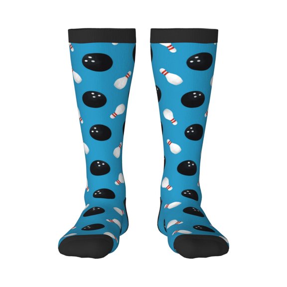Fotbe Bowling Balls print Women's Men's Novelty Crew Socks Cotton Socks Knee High Socks for Walking,Running,Nurses,Pregnancy