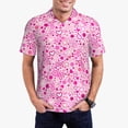 thumbnail image 1 of Fotbe Breast Cancer Awareness2 Pattern Men’s Golf Polo Shirt – Breathable Performance Golf Shirt with Button-Down Collar-Medium, 1 of 6