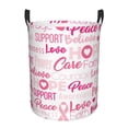 thumbnail image 1 of Fotbe Breast Cancer Pink Ribbons Awareness (2) Laundry Basket with Handles, Waterproof Large Laundry Hamper, Wash Bag for Corner Dorm, Rolling Laundry Basket with Handles-Medium, 1 of 8