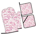 thumbnail image 1 of Fotbe Breast Cancer Ribbons Awareness for 4Pcs Oven Mitts and Pot Holders, 500℉ Heat Resistant Oven Mitts , Non-Slip Silicone Surface Safe for Baking, Cooking, BBQ, 1 of 6
