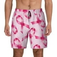 thumbnail image 1 of Fotbe Breast Cancer Ribbons Awareness Men’s Swim Trunks Quick Dry Swim Shorts Board Shorts with Mesh Lining-Medium, 1 of 9