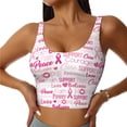 thumbnail image 1 of Fotbe Breast Cancer Ribbons Awareness Pattern Womens' Sports Bra Longline Wirefree Padded with Medium Support Sports Moisture-Wicking Workou Vest,Tank Top-XX-Large, 1 of 7