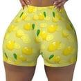 thumbnail image 1 of Fotbe Bright Lemons Seamless Shorts, Womens Workout Shorts High Waist Stretch Booty Short for Gym/Yoga/Running/Biking-Large, 1 of 9