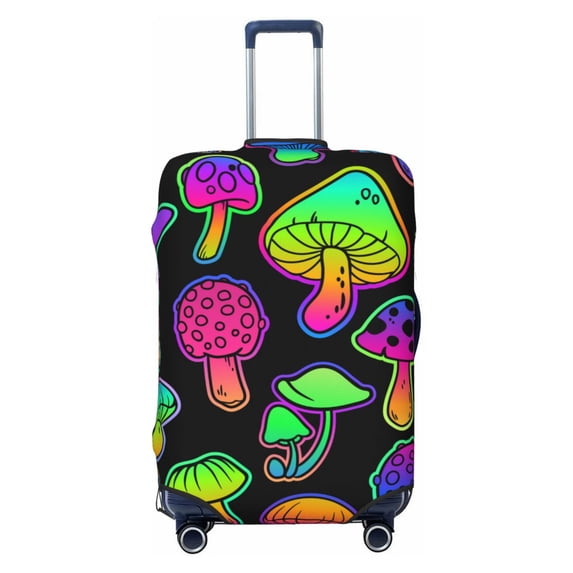 Fotbe Bright Mushrooms Luggage Cover Protector,Suitcase Protector,Scratch and Dirt Resistant,Fits 18-32 Inch Luggage-Medium