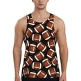 thumbnail image 1 of Fotbe Brown Football On Black Pattern Men's Quick Dry Workout Tank Top Gym Muscle Tee Fitness Bodybuilding Sleeveless T Shirt Breathable Workout Shirt-4X-Large, 1 of 9