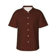 thumbnail image 1 of Fotbe Brown Hawaiian Shirt For Men Unisex Summer Beach Casual Short Sleeve Cotton Linen Button Down Shirts-X-Large, 1 of 9