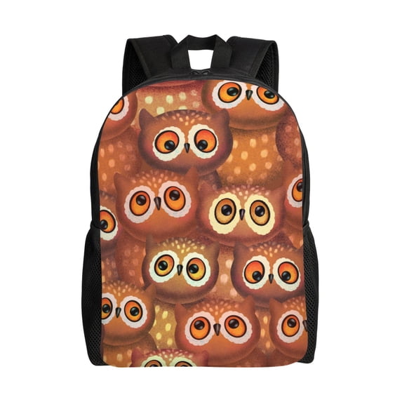 Fotbe Brown Owl Travel Laptop Backpack, Business Slim Sturdy Laptops Backpack, Water Resistant College School Computer Bag Gift for Men & Women Fits 15.6 Inch Notebook