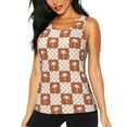 thumbnail image 1 of Fotbe Brown Palms Womens Loose Fit Casual Flowy Slim-Fit Tank Tops Athletic Round Neck Trendy Sleeveless Summer Tops for Gym and Yoga-XX-Large, 1 of 7
