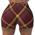 thumbnail image 1 of Fotbe Buffalo Check Plaid Seamless Shorts, Womens Workout Shorts High Waist Stretch Booty Short for Gym/Yoga/Running/Biking-Large, 1 of 9