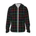 thumbnail image 1 of Fotbe Buffalo Plaid Dark Green Men's Women's UPF 50+ Sun Protection Jacket Hooded Cooling Shirt with Pockets Hiking Outdoor Performance-Small, 1 of 9