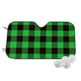 thumbnail image 1 of Fotbe Buffalo Plaid Green Black Car Windshield Sunshade | Sun Visor Protector Front Window Shade, Keeps Out UV Rays, Keeps Your Vehicle Cool-Medium, 1 of 7
