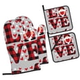 thumbnail image 1 of Fotbe Buffalo Plaid Love And Gnome for 4Pcs Oven Mitts and Pot Holders, 500℉ Heat Resistant Oven Mitts , Non-Slip Silicone Surface Safe for Baking, Cooking, BBQ, 1 of 6