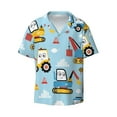 thumbnail image 1 of Fotbe Building Truck print Short Sleeve Button Down Shirts for Men Casual Summer Beach Wrinkle Free Shirt-Medium, 1 of 7