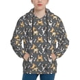 thumbnail image 1 of Fotbe Bulldog And BONES Pattern Youth Pullover Hooded Sweatshirt, Boys Hoodie, Kangaroo Pocket Hoodie for Kids Girls -Medium, 1 of 6