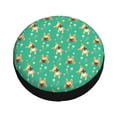 thumbnail image 1 of Fotbe Bulldog Puppy Flower Spare Tire Cover Thickening Universal Fit for Jeep, Trailer, RV, SUV, Truck, Tough Tire Wheel Soft Cover-17 inch, 1 of 9