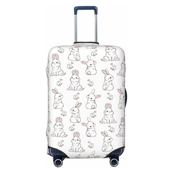 Fotbe Bunny And Bird Luggage Cover Protector,Suitcase Protector,Scratch and Dirt Resistant,Fits 18-32 Inch Luggage-Medium