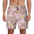 thumbnail image 1 of Fotbe Bunny And Flower Men’s Swim Trunks Quick Dry Swim Shorts Board Shorts with Mesh Lining-Large, 1 of 9