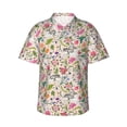 thumbnail image 1 of Fotbe Bunny Floral Hawaiian Shirt for Men Unisex Summer Beach Casual Short Sleeve Cotton Linen Button Down Shirts-Large, 1 of 9